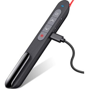 Presentation Clicker with Bluetooth and RF 2.4GHz Dual Modes Red Light, Wireless Presenter Remote Control for Powerpoint Presentations Pointer Slide Clicker for Mac Computer Powered by AAA