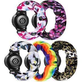 Scrunchie Watch Band 20mm for Women Compatible with Samsung Galaxy Watch Active 2 44mm 40mm/Active 40mm/Galaxy Watch 3 41mm/Galaxy Watch 42mm/Galaxy Watch 4 44mm 40mm/Galaxy watch 5 44mm 40mm/Pro 45mm