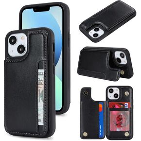 iCoverCase Compatible with iPhone 13 Mini Wallet Phone Case with Card Holder for Women Men, RFID Blocking PU Leather Case 5.4 Inch (Beige)