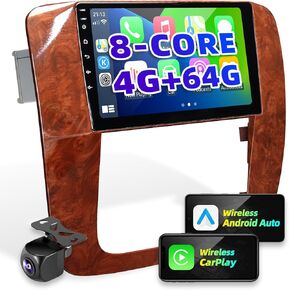 Android Radio for Silverado Tahoe Suburban GMC Yukon Sierra 2007-2013 Compatible with Carplay Android Auto Car Stereo Bluetooth Navigation TouchScreen GPS 8core 4GB+64GB 5GWiFi FM/AM Head Unit