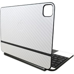 Carbon Fiber Skin Compatible with Apple Magic Keyboard for iPad Pro 11‑inch (M4) 2024 - Solid White - Premium 3M Vinyl Protective Wrap Decal Cover - Easy to Apply | Crafted in The USA by MightySkins