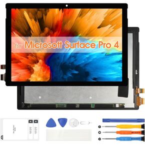 استبدال الشاشة لشاشة Microsoft Surface Pro 4 1724 LCD M1010537-003 مجموعة محول رقمي لشاشة تعمل باللمس مع مجموعات إصلاح (أسود، 12.3 بوصة)