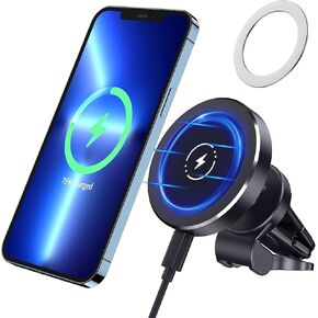 Magnetic Wireless Car Charger, DOODA 15W Fast Charging Wireless Car Air Vent Charger Compatible with iPhone 15/14/13 Pro/Pro Max//13 Mini,iPhone 12/12 Pro/12 Pro Max/12 Mini
