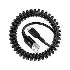 Coiled USB C Cable for Car, 6FT Retractable USB to USB C Cable Type C Charger Cord Fast Charging for iPhone 16/15/15 Pro/15 Pro Max/15 Plus, Samsung Galaxy S24 Ultra S23 FE S22 S21 S20 A15 A14 A35 A54