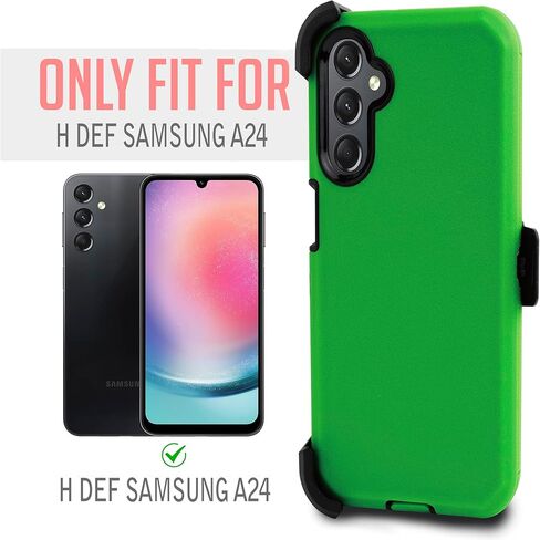 Jackpotwireless for Samsung Galaxy A24 4G Case Full-Body Rugged Swivel Belt-Clip Holster Dual Layer Cover, Stand with Built-in Screen Protector for Samsung Galaxy A25 5G/A24 4G (Black) in Kuwait