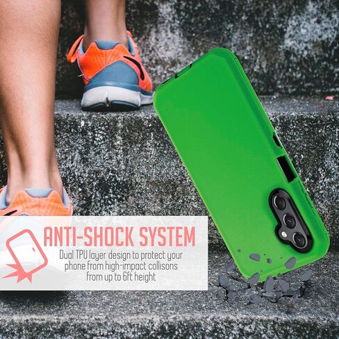 Jackpotwireless for Samsung Galaxy A24 4G Case Full-Body Rugged Swivel Belt-Clip Holster Dual Layer Cover, Stand with Built-in Screen Protector for Samsung Galaxy A25 5G/A24 4G (Black) in Kuwait