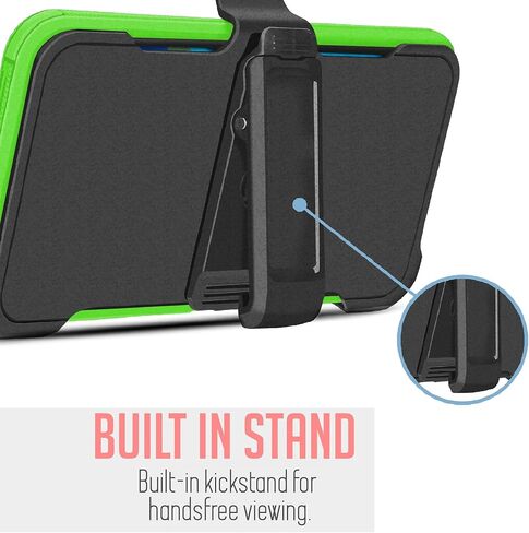 Jackpotwireless for Samsung Galaxy A24 4G Case Full-Body Rugged Swivel Belt-Clip Holster Dual Layer Cover, Stand with Built-in Screen Protector for Samsung Galaxy A25 5G/A24 4G (Black) in Kuwait