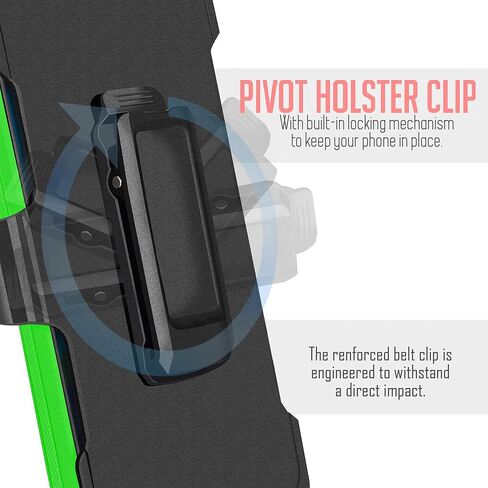 Jackpotwireless for Samsung Galaxy A24 4G Case Full-Body Rugged Swivel Belt-Clip Holster Dual Layer Cover, Stand with Built-in Screen Protector for Samsung Galaxy A25 5G/A24 4G (Black) in Kuwait