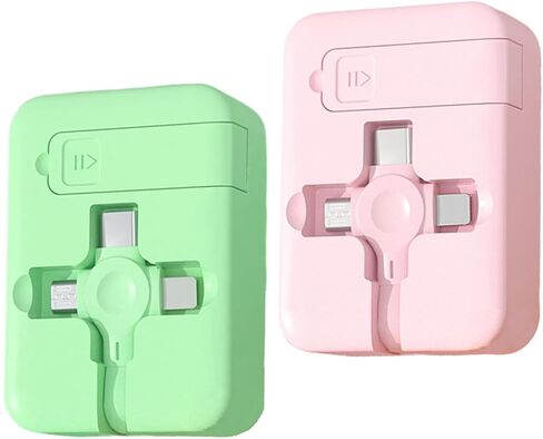 4 Pcs 3 in 1 USB Fast Charging Cable, Multi Charging Cable, Phone Charger Retractable, Compatible USB C(Type-C)/Micro USB/IP, Compatible with Phone, Android, Tablets(4pack) in Kuwait