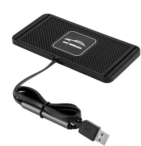2 in 1 Car Qi Wireless Charger Pad Dashboard Holder Anti-Skid Mat Fast Charging Dock Station Phone Charger for Cell Phone in Saudi Arabia