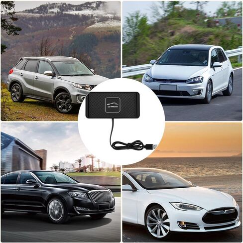 2 in 1 Car Qi Wireless Charger Pad Dashboard Holder Anti-Skid Mat Fast Charging Dock Station Phone Charger for Cell Phone in Saudi Arabia