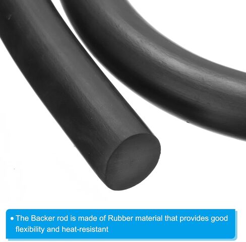 PATIKIL 25/32 Inch x 3.3 Feet Backer Rod, Rubber Rope Caulk Crack Gaps Joint Filler Roll Seal Weather Strip for Home Construction, Black in Saudi Arabia