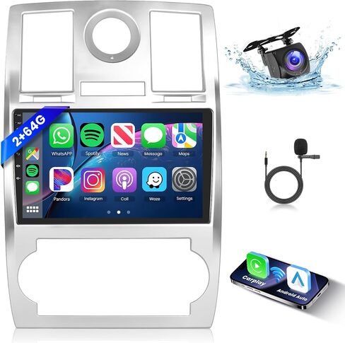 Hodozzy 2G 64G Android Car Radio For Chrysler 300C 2004-2011 Car Stereo Carplay Wireless Android Auto,9 inch Touch Screen with GPS/WiFi/Bluetooth, FM RDS, Mirror Link, Backup Camera Radio For Chrysler in Saudi Arabia