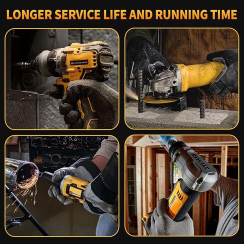 2 حزمة بطارية بديلة 20 فولت 6.0 أمبير متوافقة مع بطارية ديوالت 20 فولت ماكس XR ليثيوم أيون DCB204 DCB206 DCB200 DCB180 DCD985B DCD771C2 DCS355D1 DCD790B in Kuwait