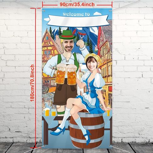 Blulu Oktoberfest Party Decorations Oktoberfest Photo Prop Giant Fabric Photo booth background funny Games Supplies for Bavarian Beer Festival in The Style of an Oktoberfest Festival, 6 x 3 ft in Saudi Arabia