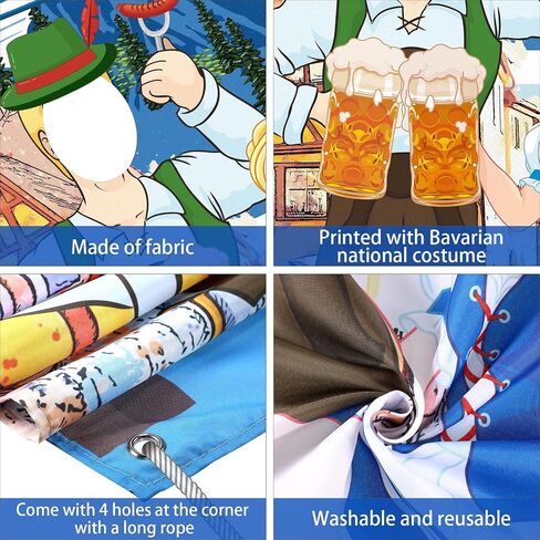 Blulu Oktoberfest Party Decorations Oktoberfest Photo Prop Giant Fabric Photo booth background funny Games Supplies for Bavarian Beer Festival in The Style of an Oktoberfest Festival, 6 x 3 ft in Saudi Arabia