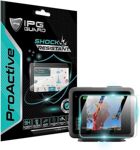 IPG ProActive مصنوع لشاشة عرض الكاميرا التقليدية GoPro MAX 360 (وحدتان) واقي شاشة صلابة 9H طبقة سيراميك نانو فائقة الاستجابة وعالية الوضوح ومضادة للخدش والتلطخ والصدمات لـ MAX360 in Saudi Arabia