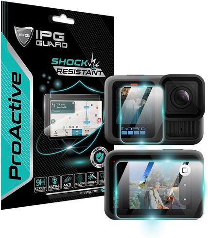 IPG ProActive made for GoPro MAX 360 Traditional Camera Display (2 Units) 9H Hardness Screen Protector Nano Ceramic Film Ultra Responsive High Clarity Anti Scratch Smudge & Shock Proof for MAX360 in Saudi Arabia