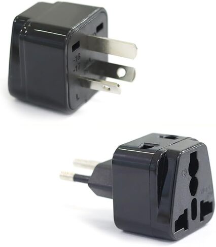 US to Argentina and Uruguay Travel Adapter,Plug for USA/Universal to Brazil/Australia,Power Plugs Pack of 2，Black in Saudi Arabia