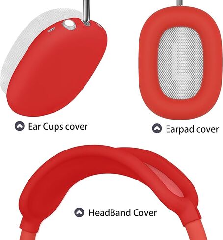 Silicone Case Cover for AirPods Max Headphones，Anti-Scratch Ear Cups Cover/Ear Pad Case Cover/Headband Cover 3 in 1 Accessories Silicone Protector for Apple AirPods Max（White） in Saudi Arabia