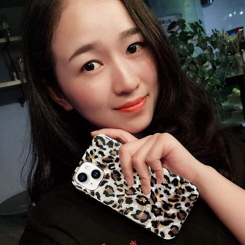 J.west Case Compatible with iPhone 15 Case 6.1-inch, Luxury Sparkle Translucent Clear Leopard Cheetah Print Pearly Design Soft Silicone Slim TPU Protective Phone Case Cover for Girls Women (Bling) in Saudi Arabia