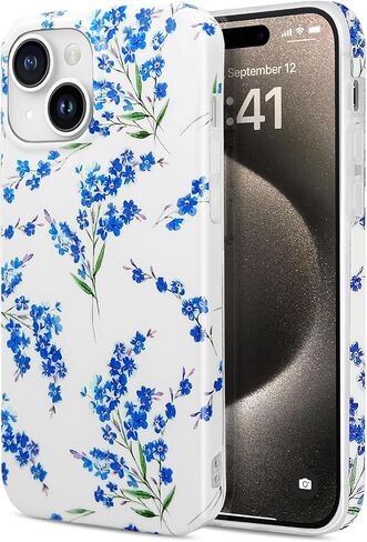 J.west Case Compatible with iPhone 15 Case 6.1-inch, Luxury Sparkle Translucent Clear Leopard Cheetah Print Pearly Design Soft Silicone Slim TPU Protective Phone Case Cover for Girls Women (Bling) in Saudi Arabia