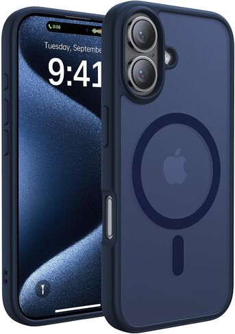 Magnetic for iPhone 16 Case,[Compatible with MagSafe][Military Grade Drop Protection] Anti-Fingerprint Translucent Matte Shockproof Protective Case for iPhone 16 Phone Case 6.1",Alpine Green in Saudi Arabia