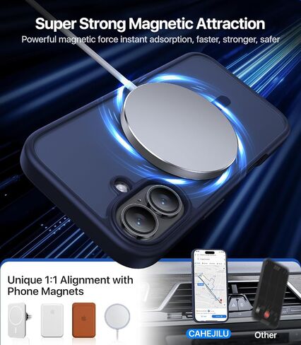Magnetic for iPhone 16 Case,[Compatible with MagSafe][Military Grade Drop Protection] Anti-Fingerprint Translucent Matte Shockproof Protective Case for iPhone 16 Phone Case 6.1",Alpine Green in Saudi Arabia