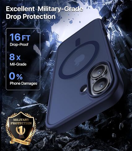 Magnetic for iPhone 16 Case,[Compatible with MagSafe][Military Grade Drop Protection] Anti-Fingerprint Translucent Matte Shockproof Protective Case for iPhone 16 Phone Case 6.1",Alpine Green in Saudi Arabia