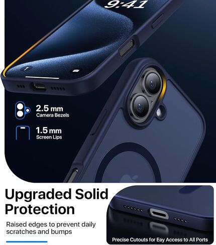 Magnetic for iPhone 16 Case,[Compatible with MagSafe][Military Grade Drop Protection] Anti-Fingerprint Translucent Matte Shockproof Protective Case for iPhone 16 Phone Case 6.1",Alpine Green in Saudi Arabia