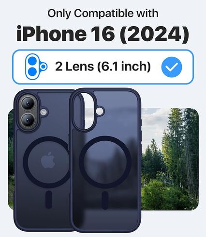 Magnetic for iPhone 16 Case,[Compatible with MagSafe][Military Grade Drop Protection] Anti-Fingerprint Translucent Matte Shockproof Protective Case for iPhone 16 Phone Case 6.1",Alpine Green in Saudi Arabia