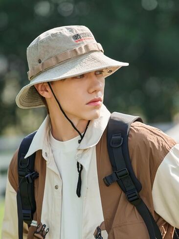 YOFARCHOY غسلها Boonie القبعات سفاري القبعات للرجال قبعة بحافة للرجال والنساء واسعة حافة قبعة الشمس قبعة الشاطئ قبعة الصيد in Kuwait