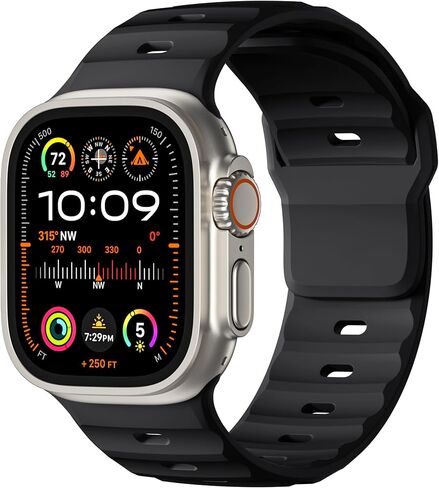 أحزمة Wepro الرياضية متوافقة مع Apple Watch Ultra 2/Ultra Band، متوافقة مع أحزمة ساعة Apple للرجال 49 مم 46 مم 45 مم 44 مم 42 مم، حزام سيليكون متين لسلسلة iWatch 10 9 8 7 6 5 4 SE 3 2 1 in Kuwait