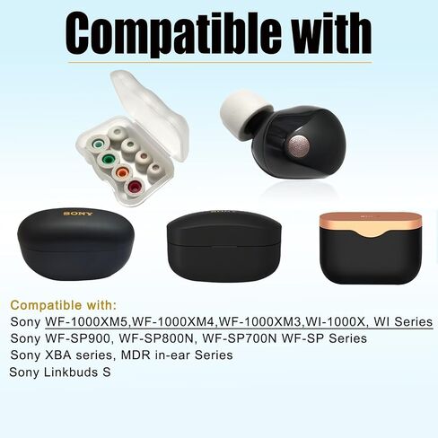 4 Pairs Silicone Eartips for Sony WF-1000XM5 Replacement Earbuds Tips for Sony WF-1000XM4 WF-1000XM3 WF-C500 WF WI XBA Series, Black in Kuwait