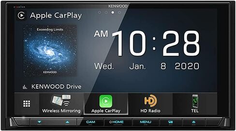 KENWOOD DDX9707S 6.95" Capacitive Touch Screen DVD Multimedia Receiver with Apple CarPlay & Android Auto | Plus CMOS-230 Rearview Camera with Universal Mounting Hardware & Video Cable in Saudi Arabia