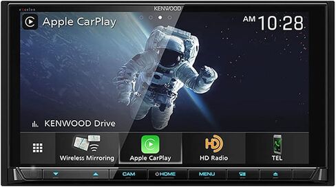 KENWOOD DDX9707S 6.95" Capacitive Touch Screen DVD Multimedia Receiver with Apple CarPlay & Android Auto | Plus CMOS-230 Rearview Camera with Universal Mounting Hardware & Video Cable in Saudi Arabia