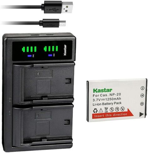بطارية Kastar 4 عبوات وشاحن USB LTD2 بديل لـ Casio Exilim EX-S600، Exilim EX-S770، Exilim EX-S880، Exilim EX-Z11، Exilim EX-Z12، Exilim EX-Z3، Exilim EX-Z4، Exilim EX- Z5، إكسيليم EX-Z6 in Saudi Arabia