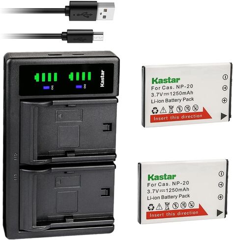 بطارية Kastar 4 عبوات وشاحن USB LTD2 بديل لـ Casio Exilim EX-S600، Exilim EX-S770، Exilim EX-S880، Exilim EX-Z11، Exilim EX-Z12، Exilim EX-Z3، Exilim EX-Z4، Exilim EX- Z5، إكسيليم EX-Z6 in Saudi Arabia
