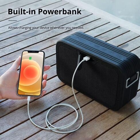 Tronsmart Force Max Portable Outdoor Speaker, Loud Bluetooth Speaker, Tri-Frequency Audio, Built-in Powerbank, Convenient Voice Assistant, IPX6 Waterproof Speaker with Retractable Strap for Outdoor in Kuwait