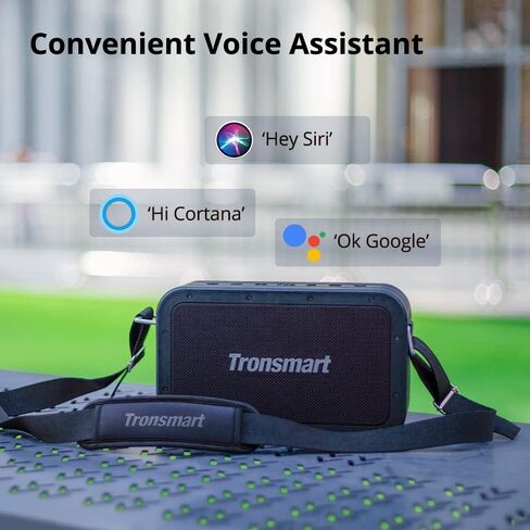Tronsmart Force Max Portable Outdoor Speaker, Loud Bluetooth Speaker, Tri-Frequency Audio, Built-in Powerbank, Convenient Voice Assistant, IPX6 Waterproof Speaker with Retractable Strap for Outdoor in Kuwait