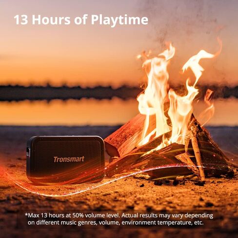 Tronsmart Force Max Portable Outdoor Speaker, Loud Bluetooth Speaker, Tri-Frequency Audio, Built-in Powerbank, Convenient Voice Assistant, IPX6 Waterproof Speaker with Retractable Strap for Outdoor in Kuwait