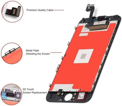 متوافق مع استبدال شاشة iPhone 6s Plus باللون الأسود A1634، A1687، A1699، استبدال شاشة لمس ناعمة لهاتف iPhone 6s Plus Lcd مجموعة أدوات الإصلاح الكاملة in Kuwait