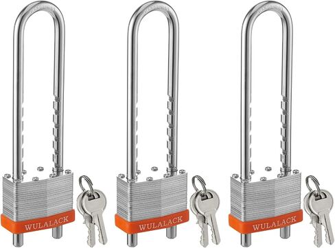 Padlock with Key, WULALACK 2 inch Wide Laminated Steel Keyed Padlock with Adjustable Shackle, Long Shackle Pad Lock with 2 Keys in Saudi Arabia