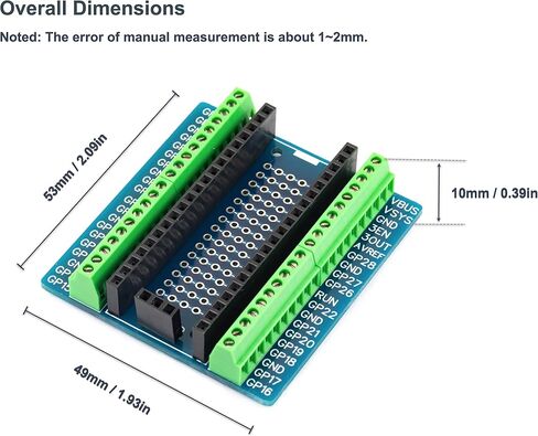 for PI PICO Mini Brekaout Board Soldered with Screw Terminal 2.54mm Compatible for Raspberry Pi Pico (2pcs) in Saudi Arabia
