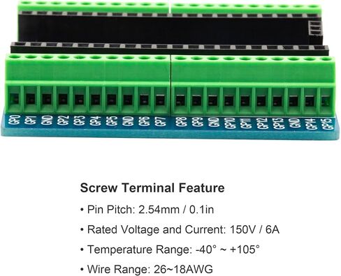 for PI PICO Mini Brekaout Board Soldered with Screw Terminal 2.54mm Compatible for Raspberry Pi Pico (2pcs) in Saudi Arabia