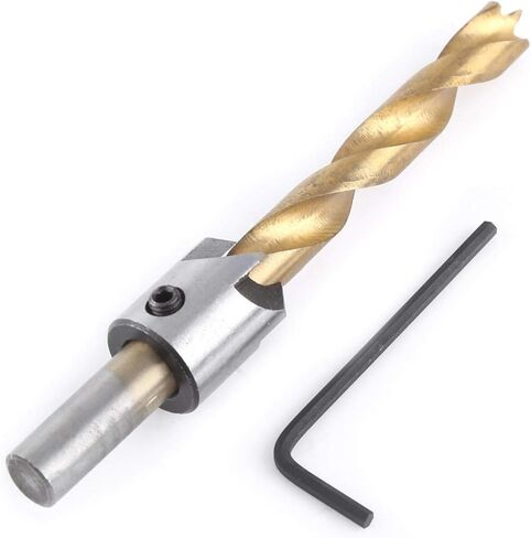 Health Gear Countersink Drill Bit Set Wood, High Speed Steel Counter Sink Drill Bit with 1 Hex Key Wrench for Drilling Chamfering Deburring(7-Piece Set) in Saudi Arabia