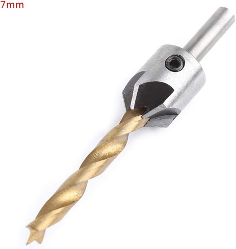 Health Gear Countersink Drill Bit Set Wood, High Speed Steel Counter Sink Drill Bit with 1 Hex Key Wrench for Drilling Chamfering Deburring(7-Piece Set) in Saudi Arabia