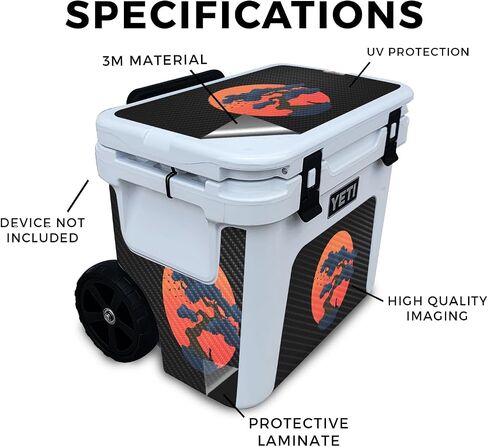غلاف مبرد من ألياف الكربون متوافق مع مبرد Yeti Roadie 32 ذو العجلات - التأمل - غطاء لاصق واقٍ من الفينيل 3M ممتاز - سهل الاستخدام | صُنع في الولايات المتحدة الأمريكية بواسطة MightySkins in Saudi Arabia