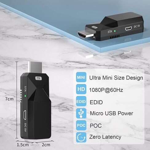 موسع HDMI PWAYTEK 1080P، استخدم كابل إيثرنت Cat5e/6 لتمديد إشارات الصوت والفيديو حتى 165 قدم مع نقل بدون فقدان in Kuwait