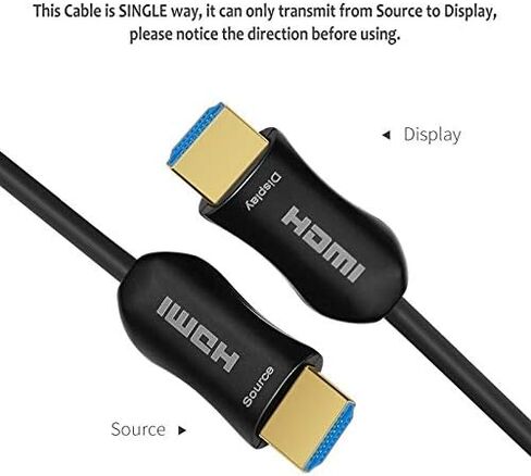 كابل الألياف الضوئية HDMI 500 قدم (150 متر) - ARC HDMI2.0 18Gpbs 4k@60 4:4:4 - سلك مجدول PET وموصل مطلي بالذهب يدعم 4K، UHD 2160p، HD 1080p، 3D، Xbox 360، PS4، الكمبيوتر in Saudi Arabia